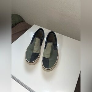 Vans Women's Slip-On Shoes - Black and Green